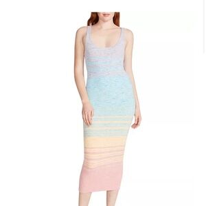 NWOT - BB Dakota by Steve Madden Kenya Midi Dress Rainbow Ombré, size small